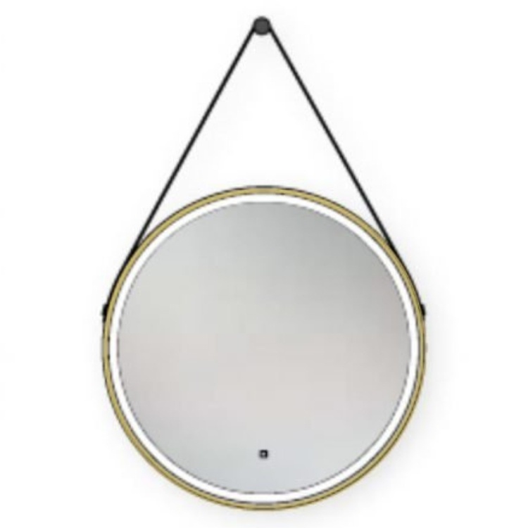 Hib Solstice Brushed Brass Round Led Mirror And Strap Sanctuary Bathrooms 1182